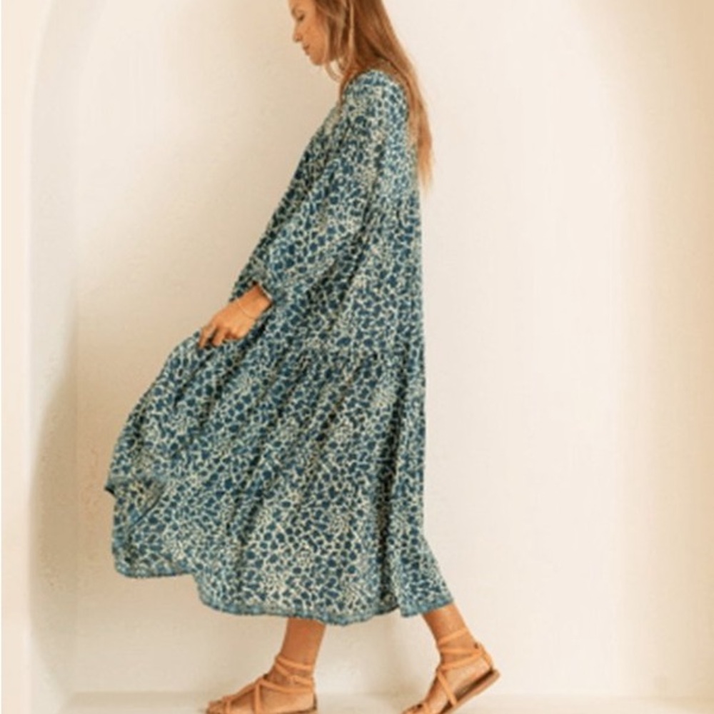 Natalie Martin Jemima 100% Silk Maxi Dress - Ivy Ocean